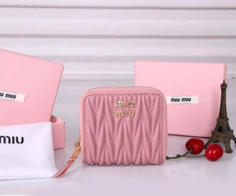 Miu Miu Pink Zip Around Wallet