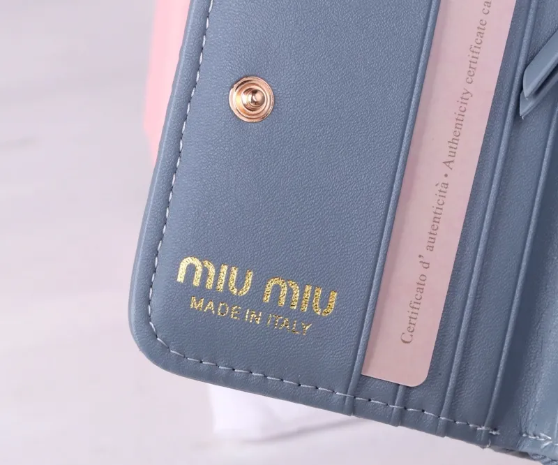 MIU MIU Light Blue Zip Around Wallet - Image 8