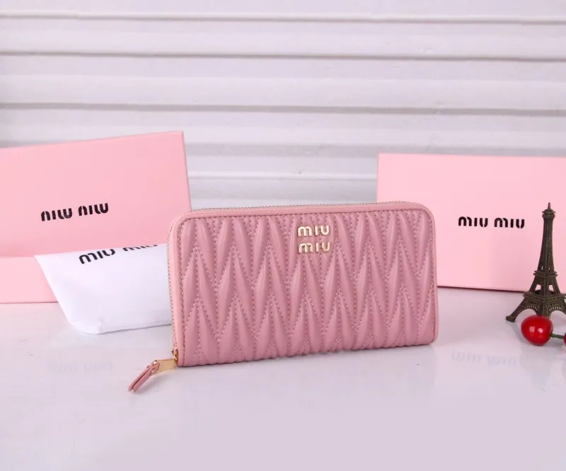 Alternative view of Miu Miu Pink Quilted Zip Around Wallet