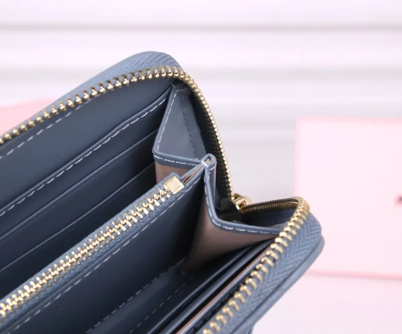 Miu Miu Light Blue Quilted Zip Around Wallet - Image 9