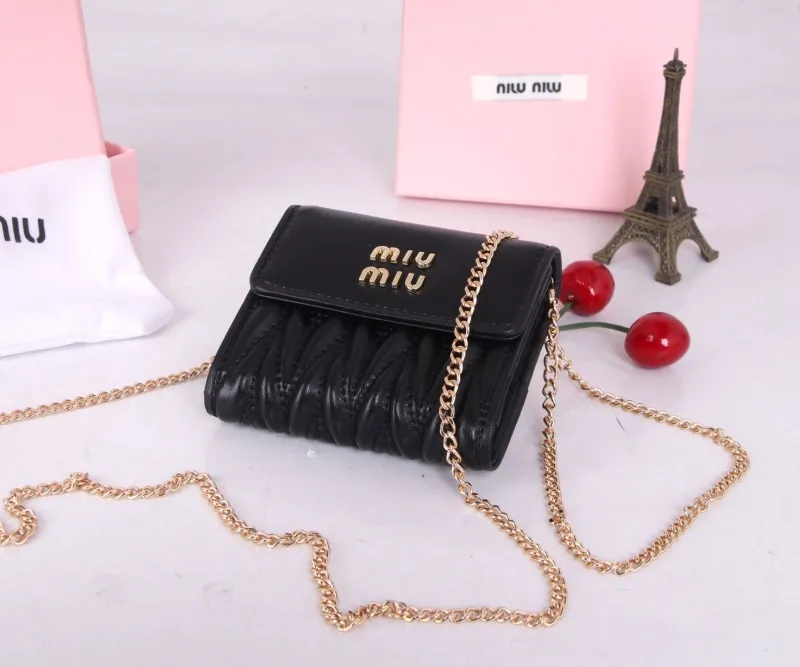MIU MIU Black Mini Chain Crossbody Bag - Image 5