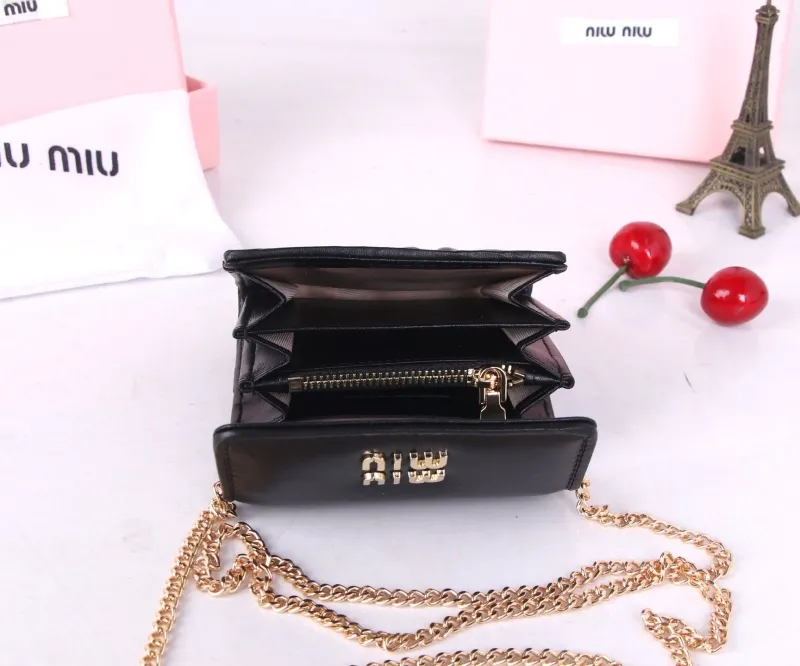 MIU MIU Black Mini Chain Crossbody Bag - Image 8