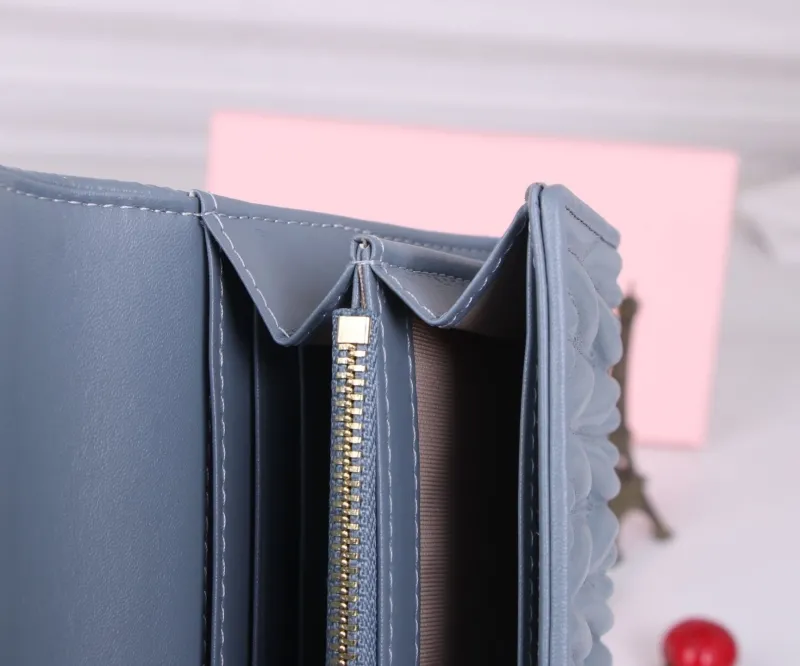 MIU MIU Blue Matelasse Long Wallet - Image 9