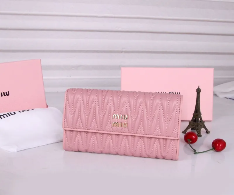 Alternative view of Miu Miu Pink Quilted Long Wallet