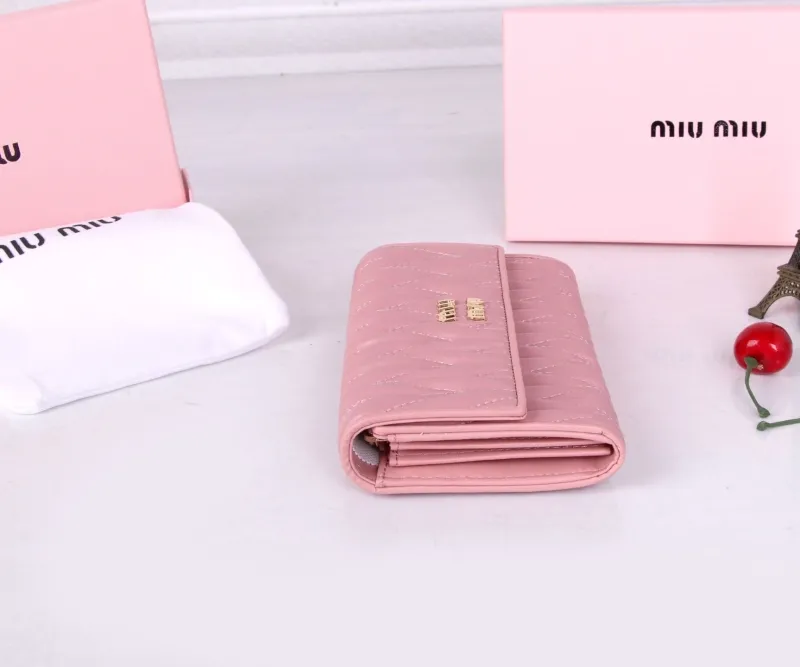 Miu Miu Pink Quilted Long Wallet - Image 6