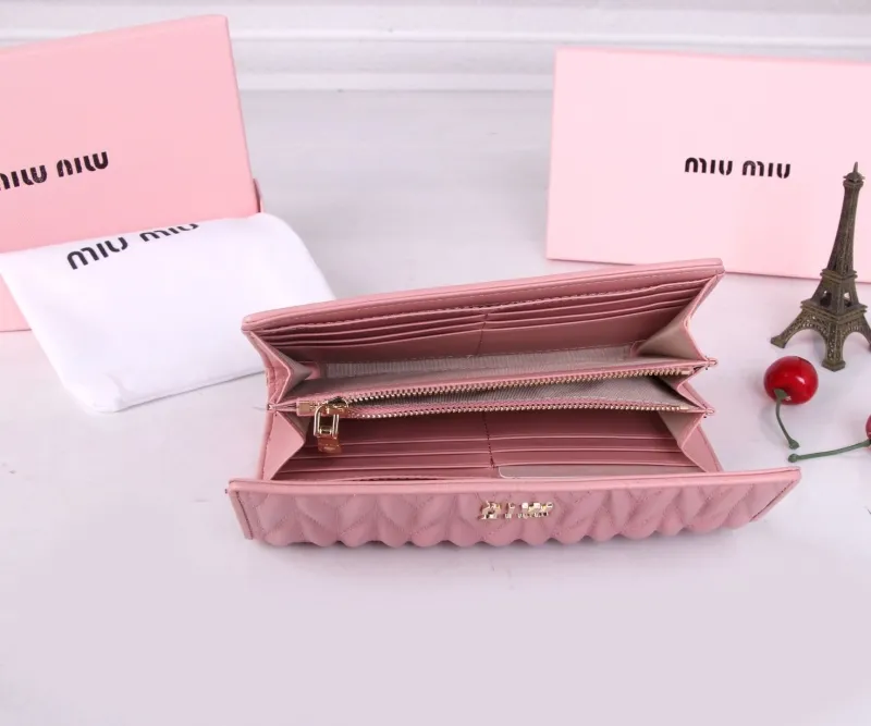 Miu Miu Pink Quilted Long Wallet - Image 8