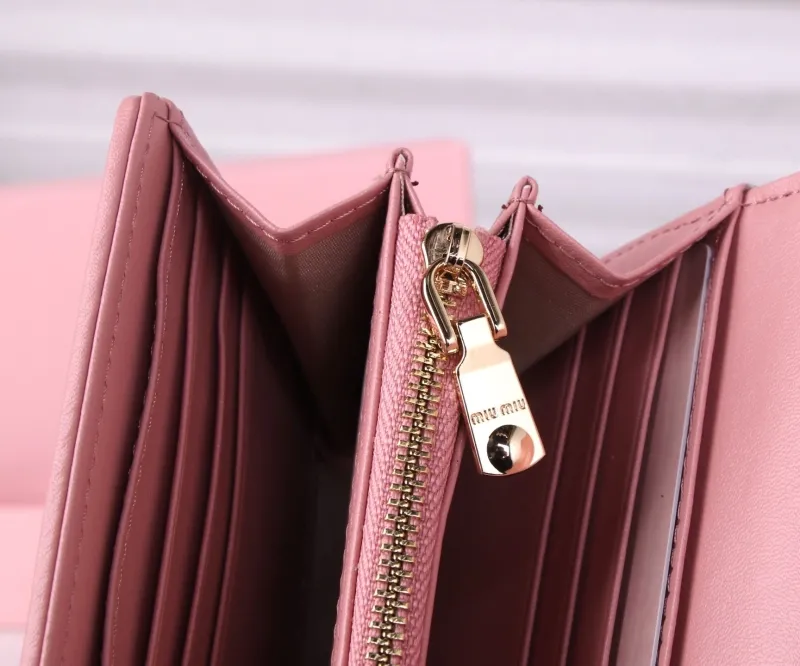 Miu Miu Pink Quilted Long Wallet - Image 9
