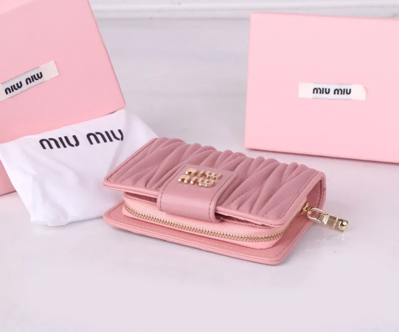 Miu Miu Pink Quilted Zip Wallet - Image 6
