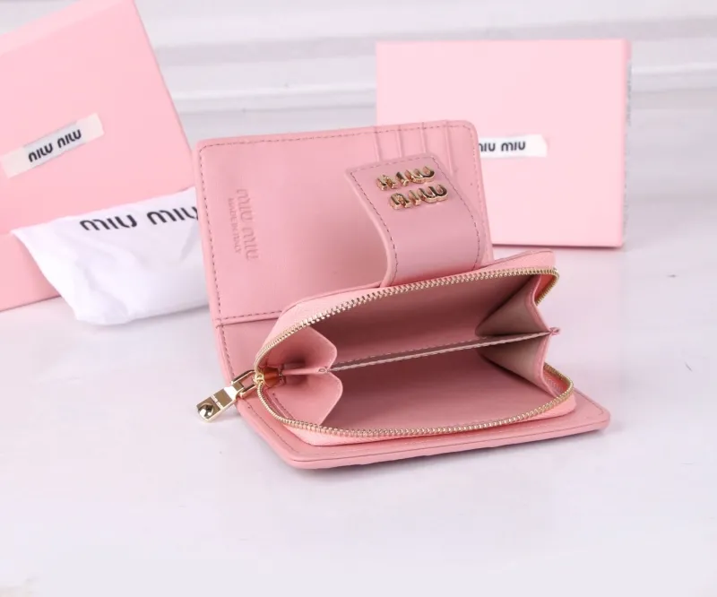 Miu Miu Pink Quilted Zip Wallet - Image 9