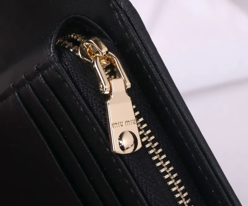 Alternative view of MIU MIU Black Compact Zipper Wallet
