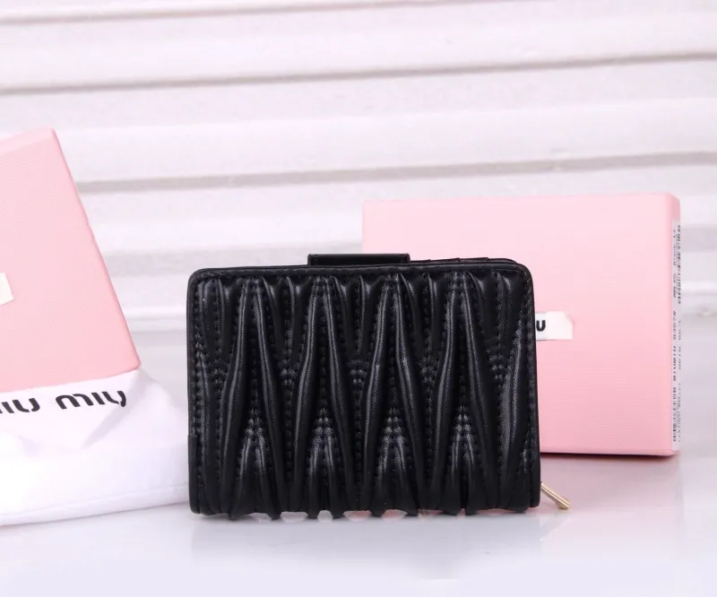 MIU MIU Black Compact Zipper Wallet - Image 5