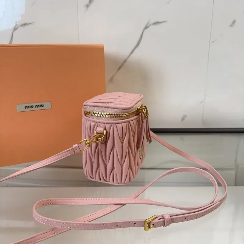 Miu Miu Pink Mini Matelasse Crossbody Bag - Image 3