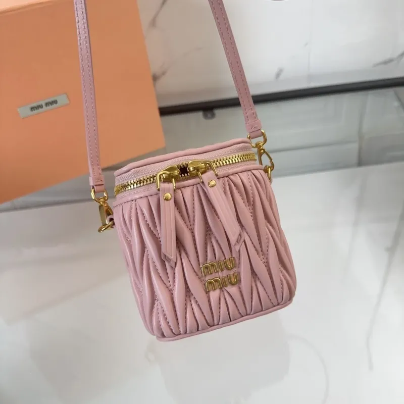 Miu Miu Pink Mini Matelasse Crossbody Bag - Image 5