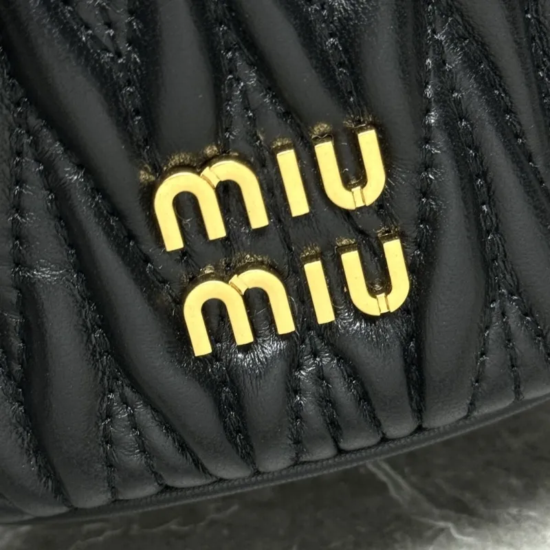 MIU MIU Black Mini Crossbody Cosmetic Bag - Image 3