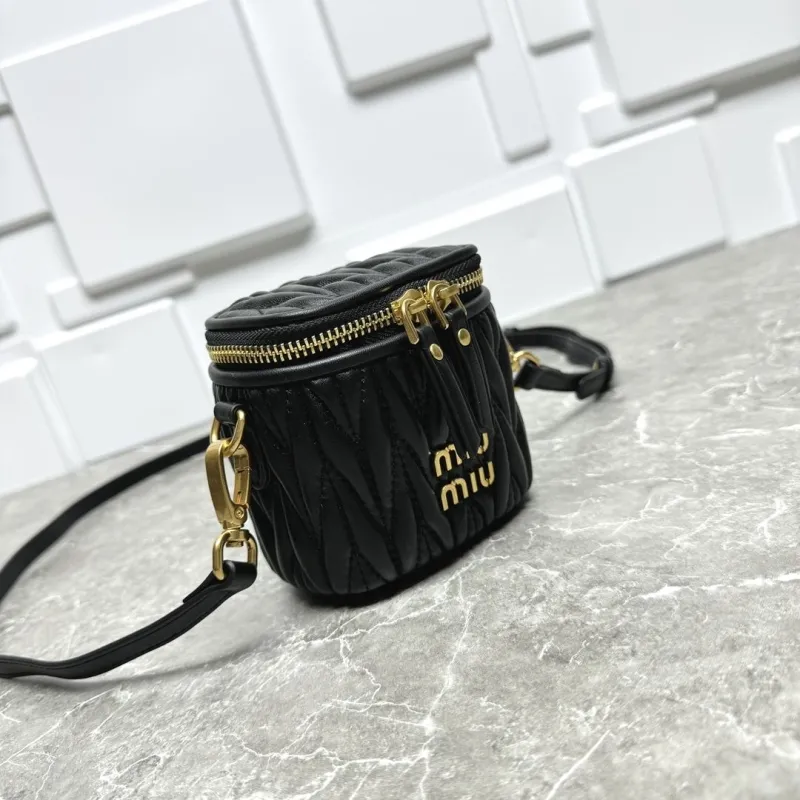 MIU MIU Black Mini Crossbody Cosmetic Bag - Image 5