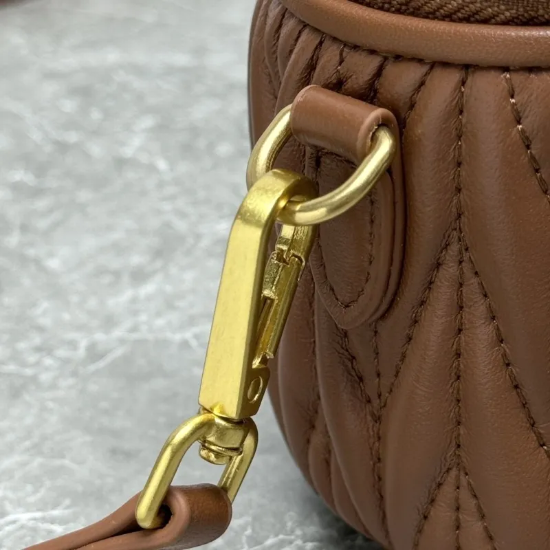 MIU MIU Brown Mini Crossbody Cosmetic Bag - Image 4