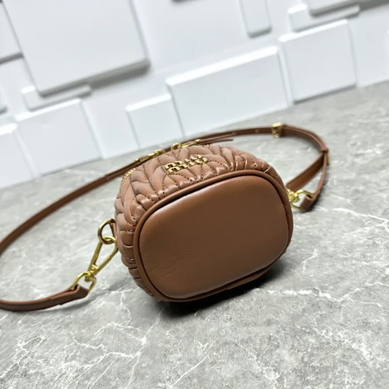 MIU MIU Brown Mini Crossbody Cosmetic Bag - Image 6