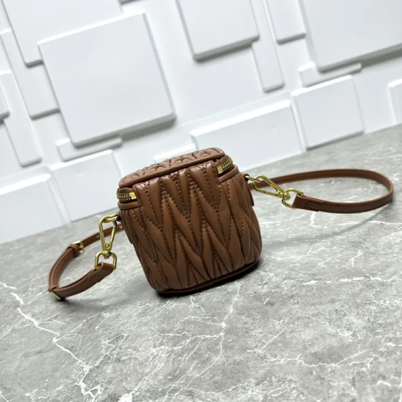 MIU MIU Brown Mini Crossbody Cosmetic Bag - Image 7