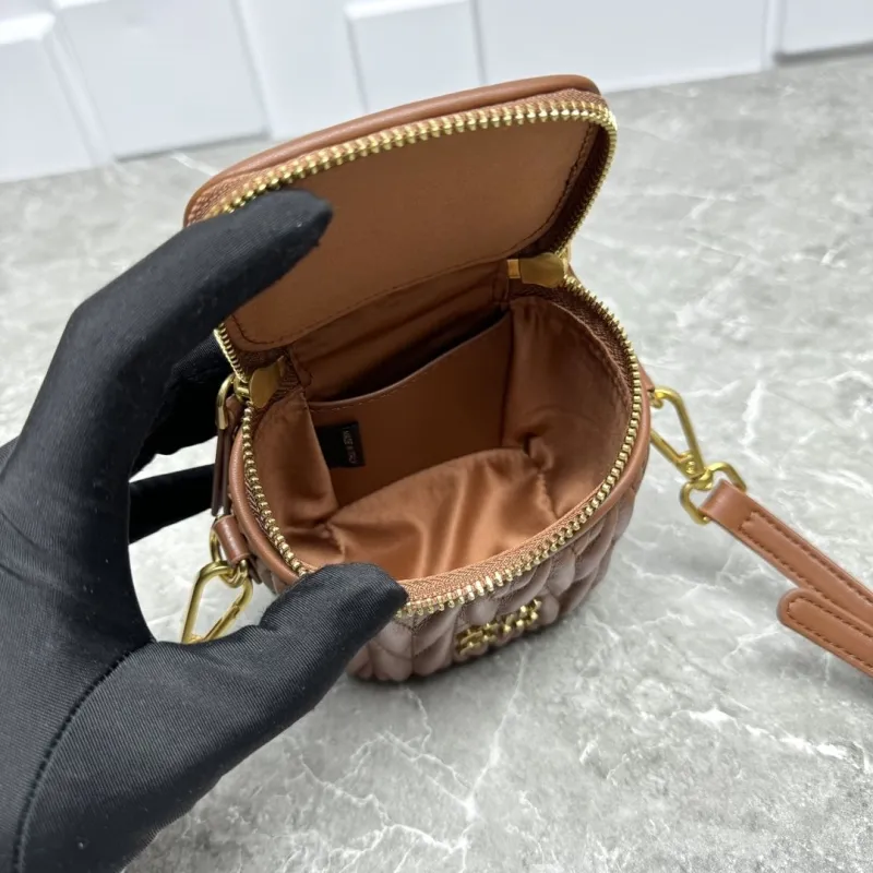 MIU MIU Brown Mini Crossbody Cosmetic Bag - Image 9