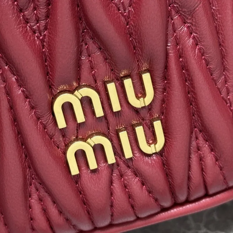 MIU MIU Burgundy Crossbody Cosmetic Bag - Image 3