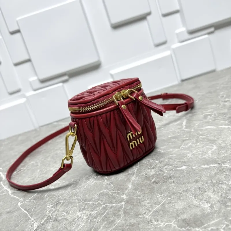 MIU MIU Burgundy Crossbody Cosmetic Bag - Image 4