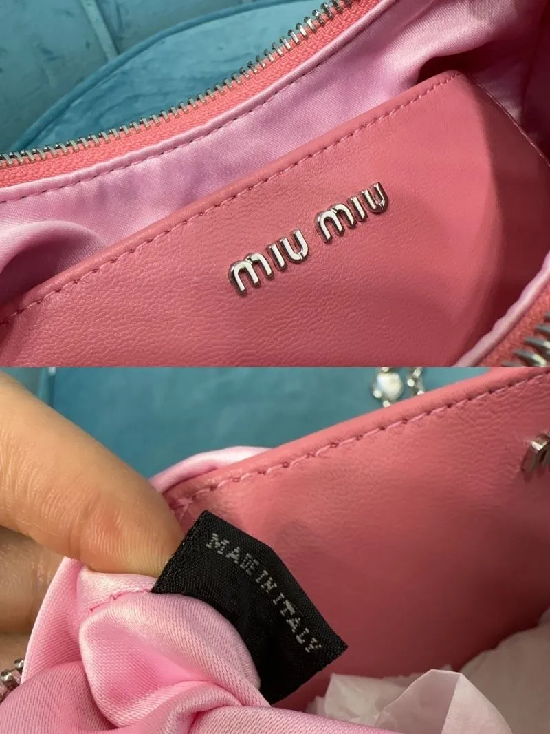 Miu Miu Pink Matelassé Chain Satchel Bag - Image 7