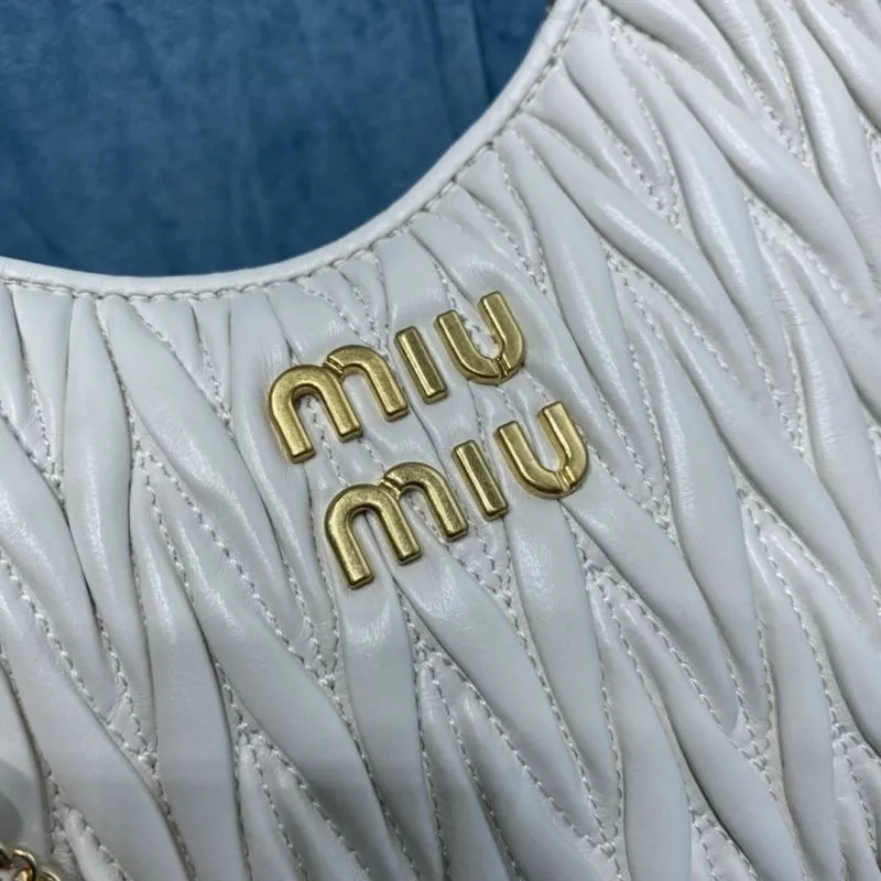 Miu Miu White Crystal Chain Crossbody Satchel Bag - Image 4