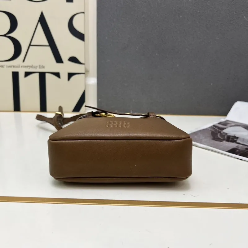 MIU MIU Brown Crossbody Bucket Bag 1N461 - Image 7