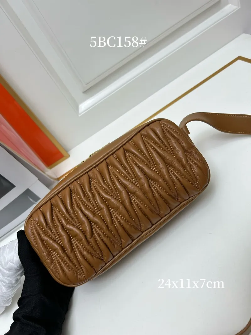 Miu Miu 5BC158 Brown Leather Crossbody Bag - Image 3