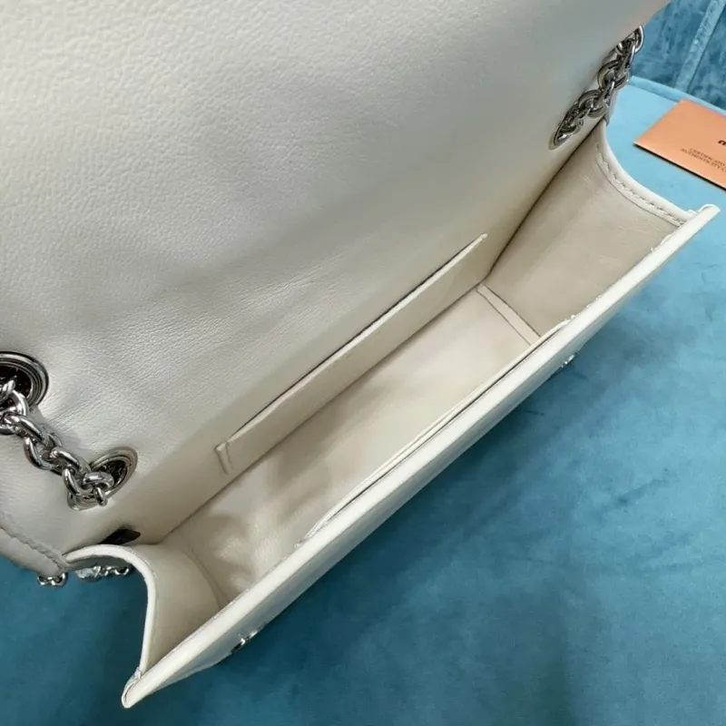 Miu Miu White Matelassé Chain Satchel Bag - Image 7