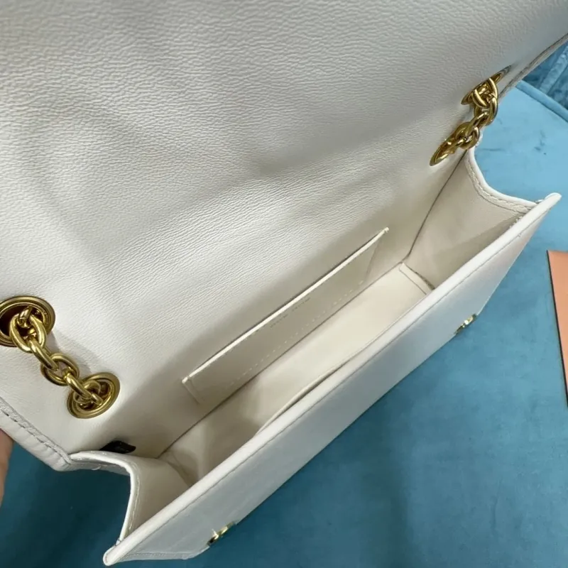 Miu Miu White Chain Satchel Bag Size 28 - Image 7