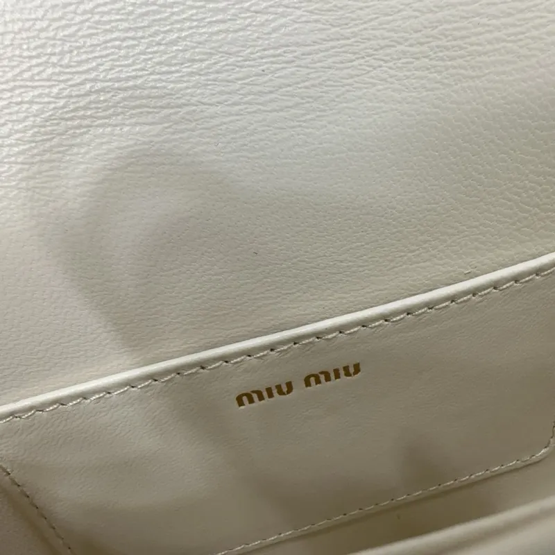 Miu Miu White Chain Satchel Bag Size 28 - Image 8