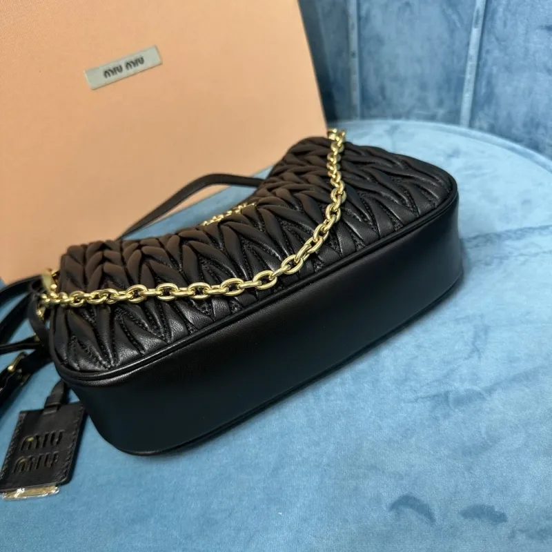 Miu Miu Black Quilted Crossbody Satchel Bag - Image 6