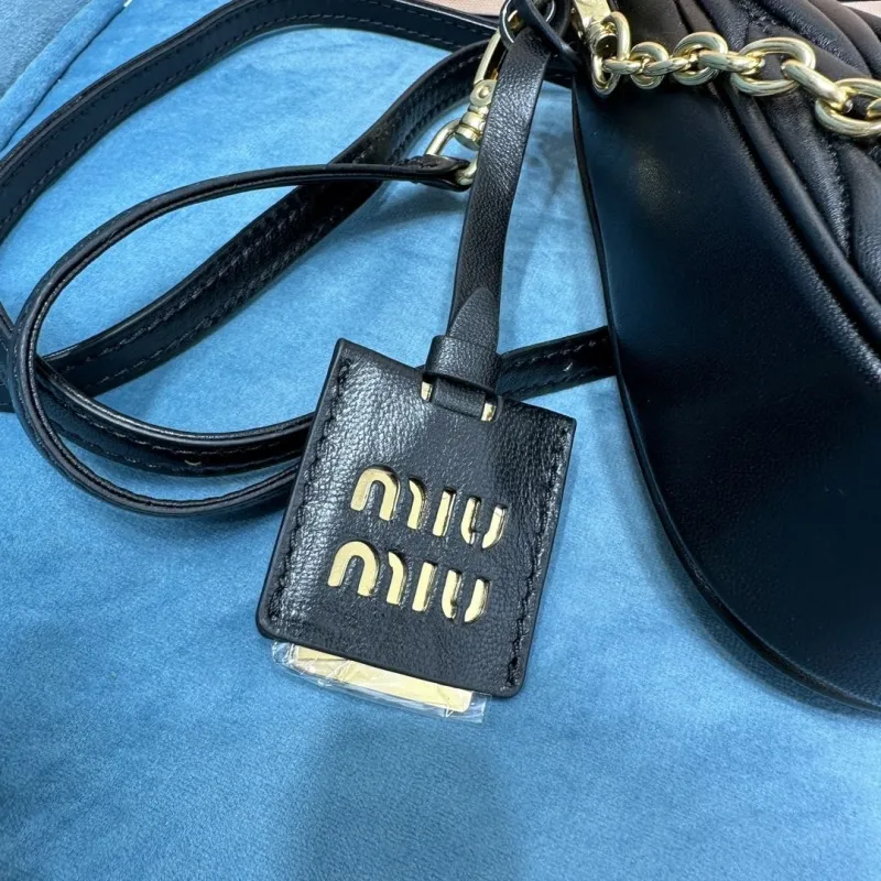 Miu Miu Black Quilted Crossbody Satchel Bag - Image 7