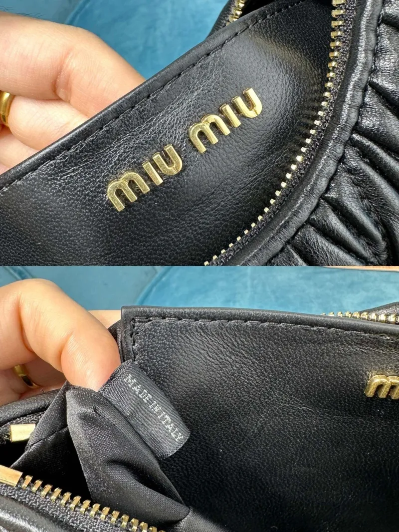 Miu Miu Black Quilted Crossbody Satchel Bag - Image 8