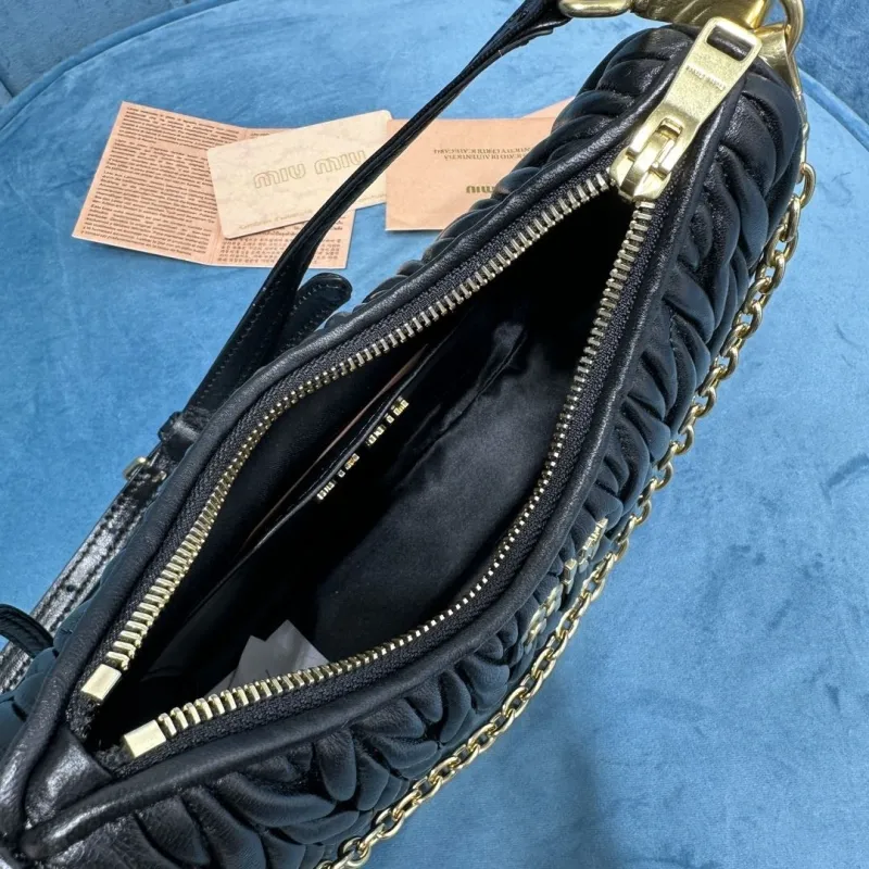 Miu Miu Black Quilted Crossbody Satchel Bag - Image 9