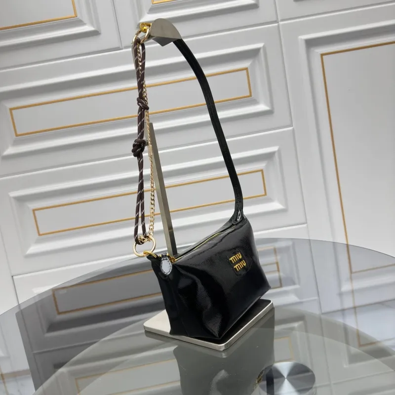 Miu Miu Black Patent Leather Shoulder Bag - Image 3