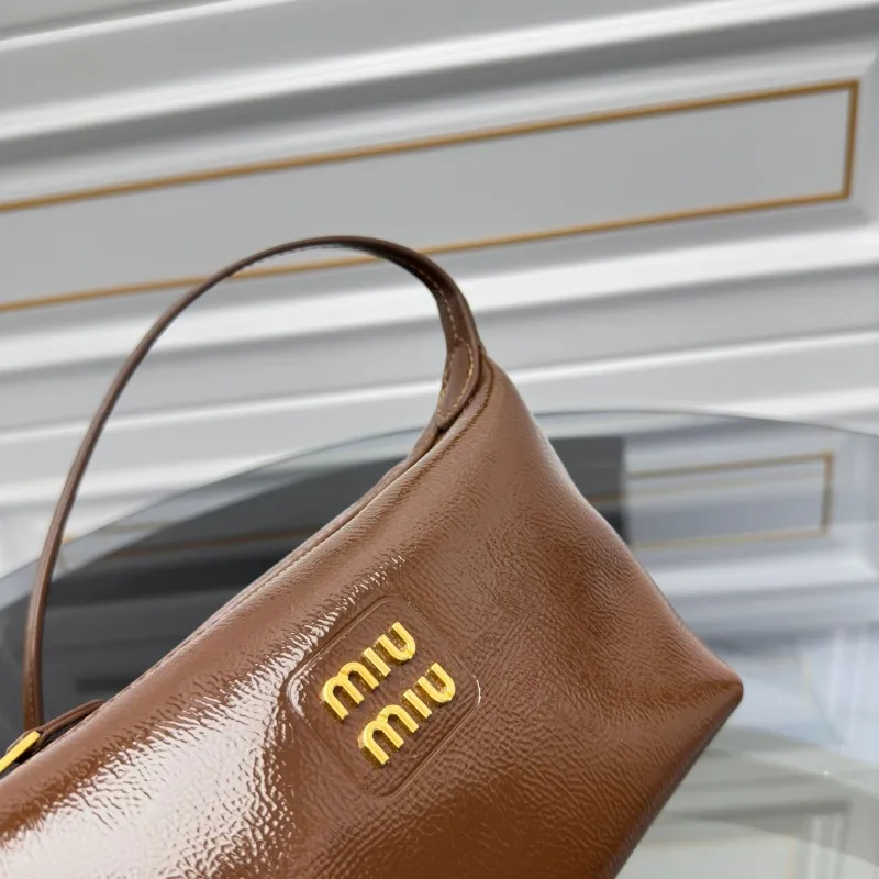 MIU MIU Brown Leather Shoulder Bag - Image 5