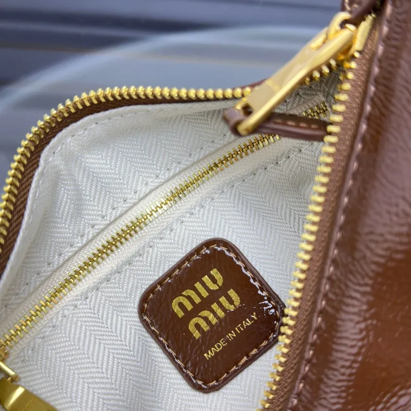 MIU MIU Brown Leather Shoulder Bag - Image 9