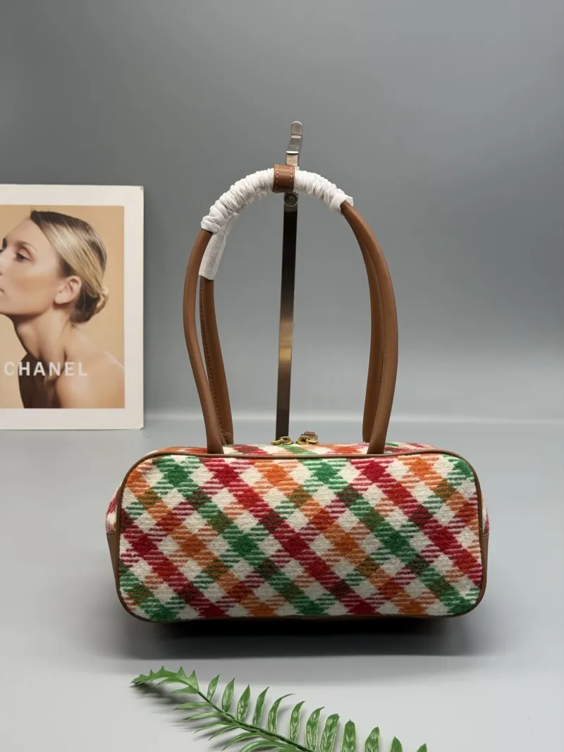 Miu Miu Multicolor Plaid Top Handle Bag - Image 8