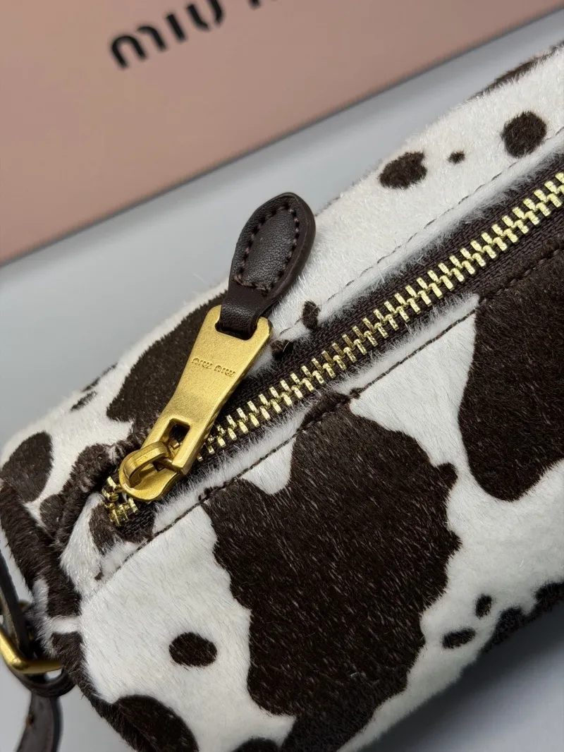 Miu Miu Cow Print Barrel Shoulder Bag - Image 4