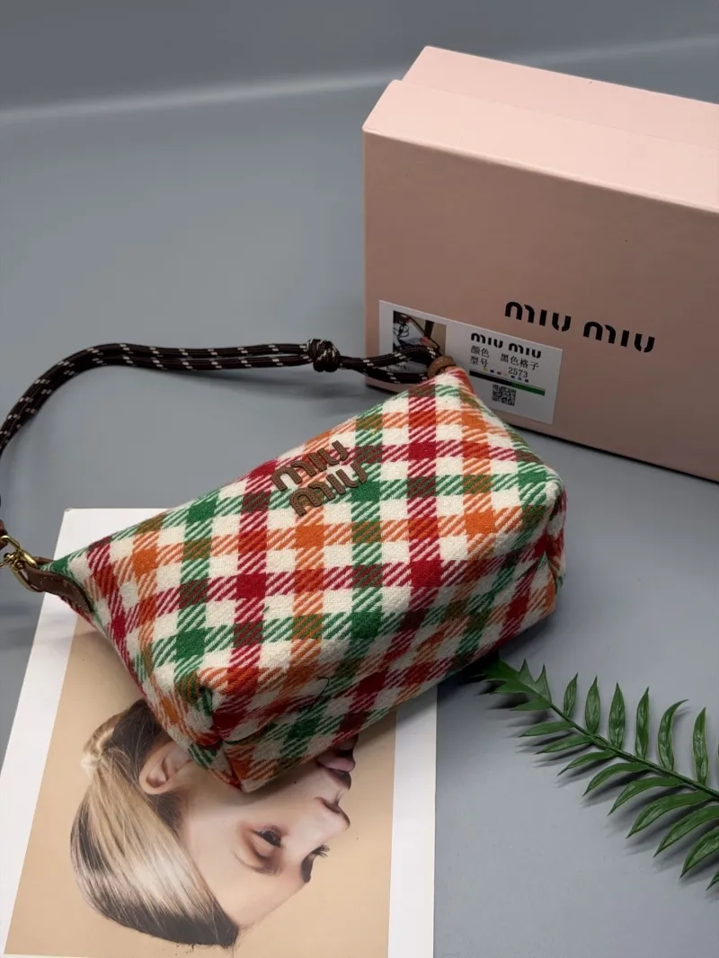 MIU MIU Multicolor Plaid Top Handle Bag 2573 - Image 3
