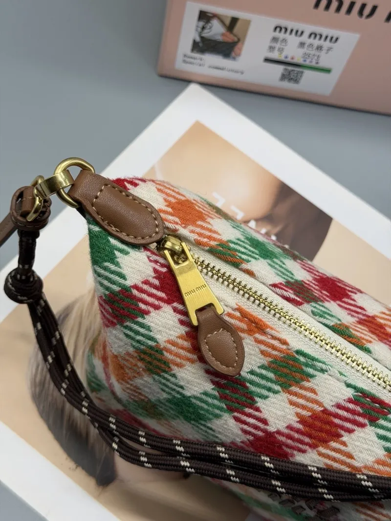 MIU MIU Multicolor Plaid Top Handle Bag 2573 - Image 5