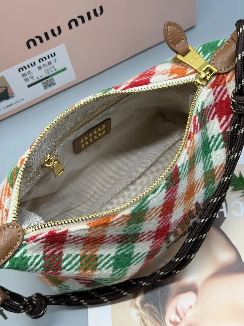 MIU MIU Multicolor Plaid Top Handle Bag 2573 - Image 6