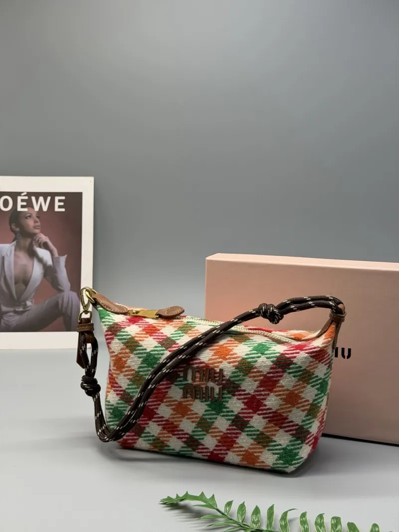 MIU MIU Multicolor Plaid Top Handle Bag 2573 - Image 8