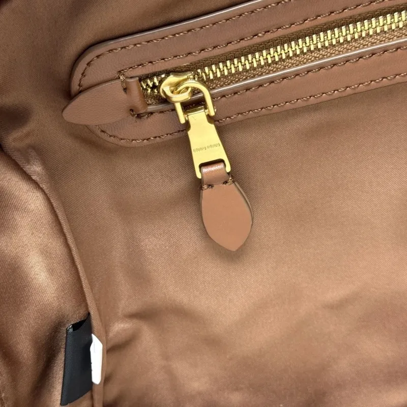Miu Miu Brown White Woven Top Handle Bag - Image 8