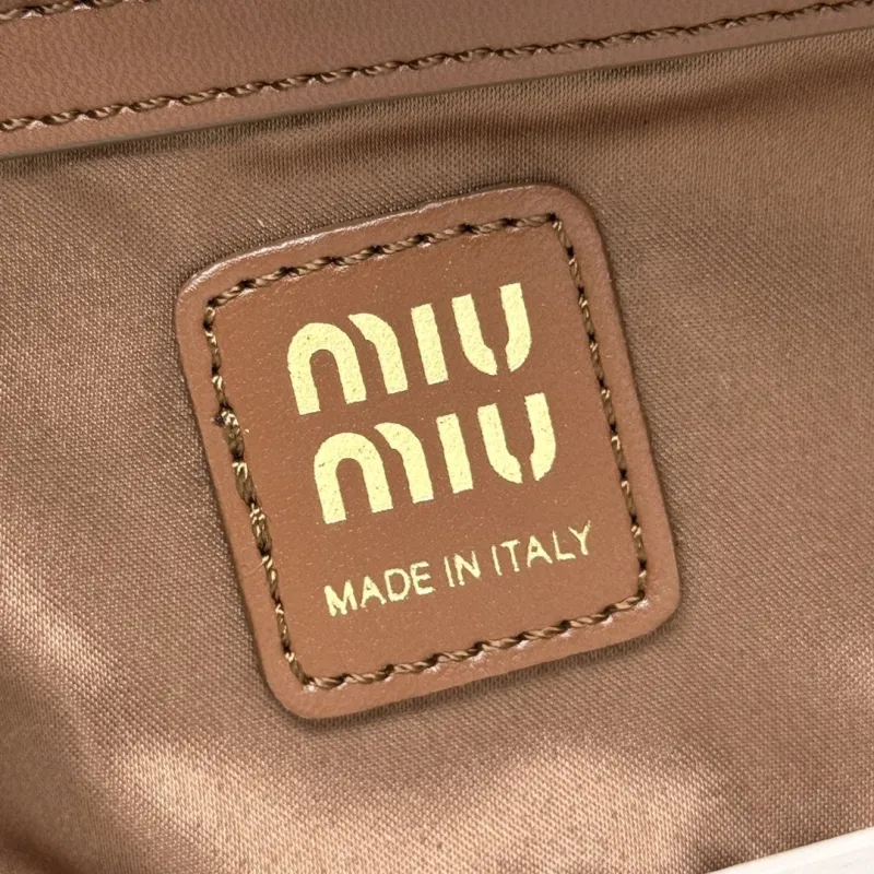 Miu Miu Woven Leather Top Handle Bag Size 25 Green Orange - Image 8