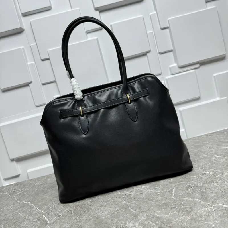 MIU MIU Black Leather Top Handle Tote Bag - Image 5
