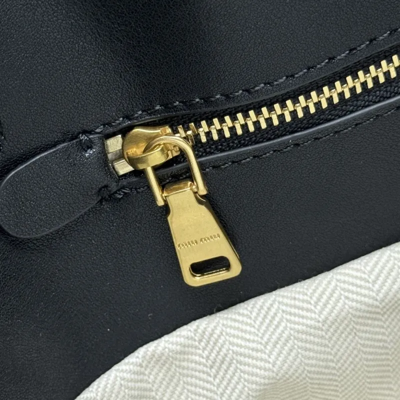 MIU MIU Black Leather Top Handle Tote Bag - Image 8