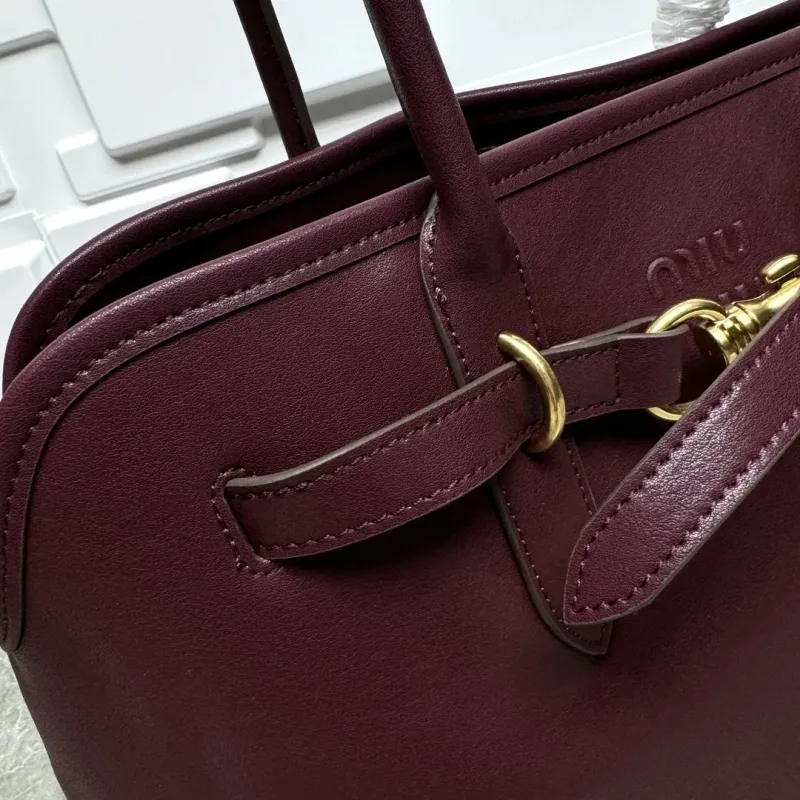 MIU MIU Burgundy Top Handle Bag - Image 3
